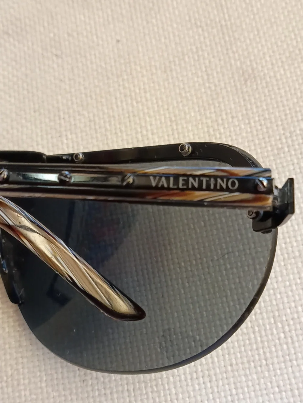 Valentino Women's Sunglasses Black/Gray Frame, Dark Smoke Lenses